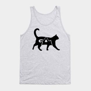 Abstract black Cat - Typography Tank Top